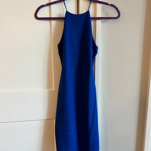 Used (Very Good) Missguided Vivian Strappy Bandage Bodycon Dress Cobalt Blue - Picture 2 of 7